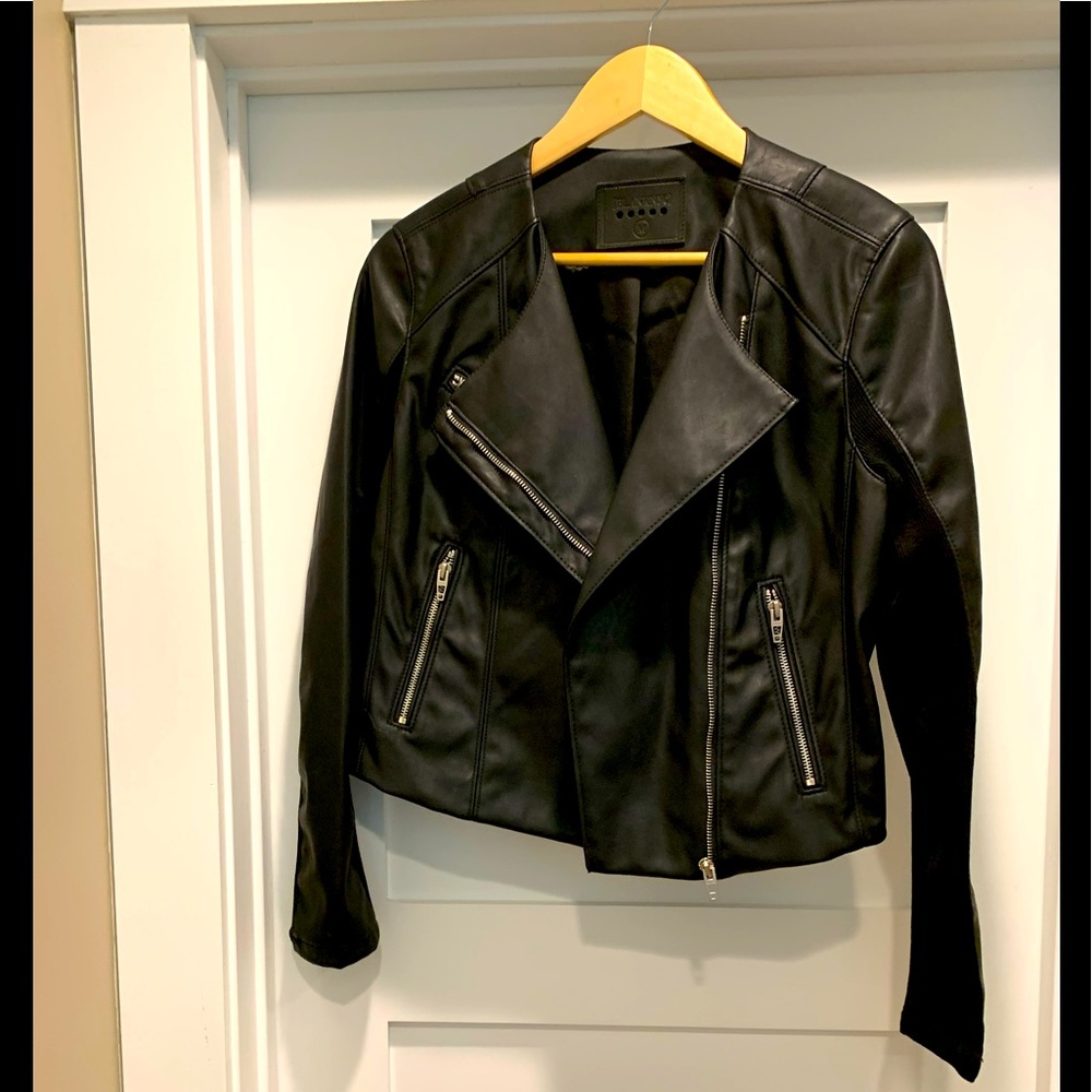 Blanc NYC Faux leather biker jacket